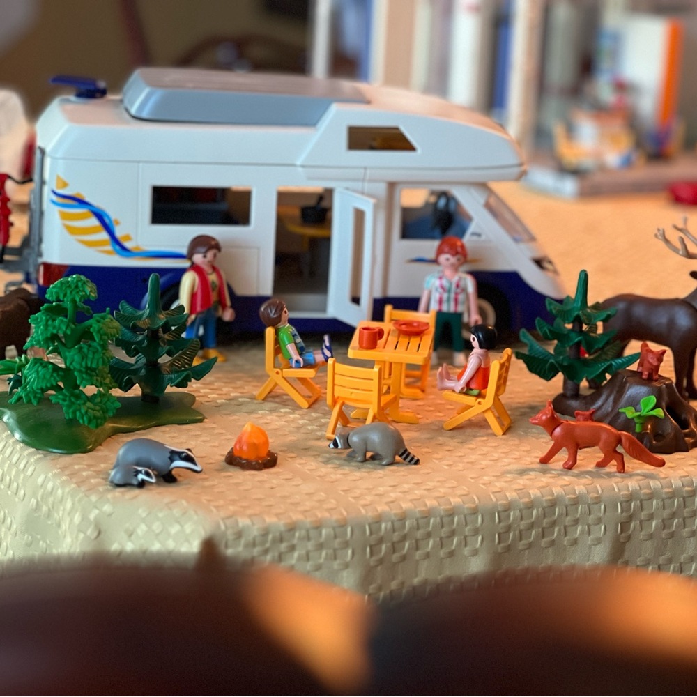 Playmobil camper van and items